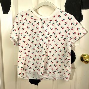 SOLD White T-shirt with cherries on it